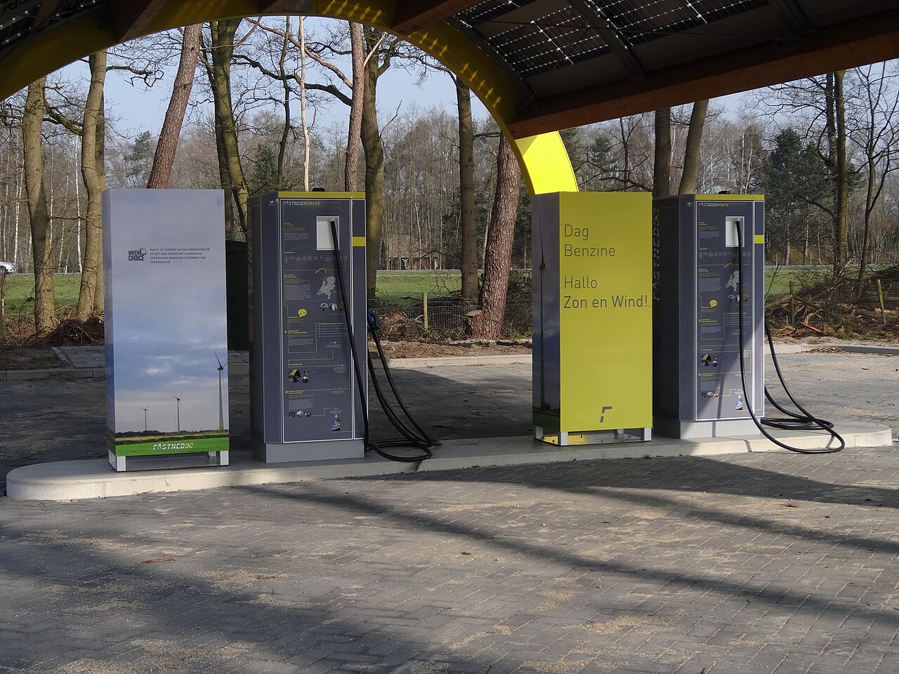 Laadpunt voor een elektrische auto · sfeerbeeld